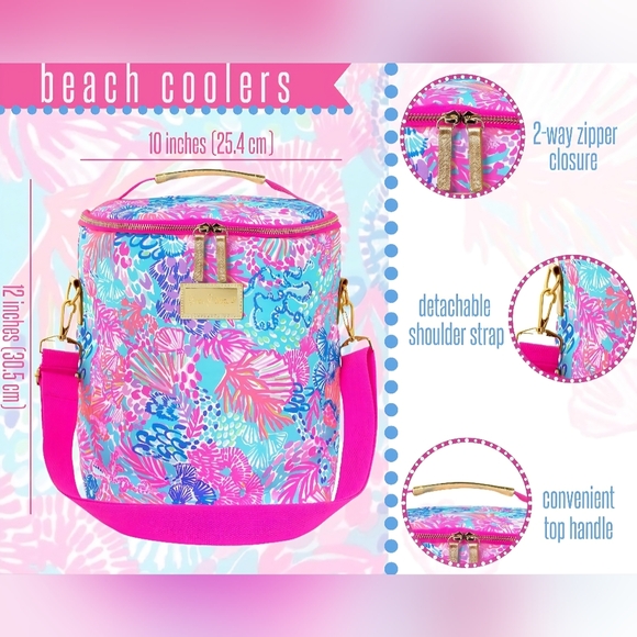 NWT Lilly Pulitzer Insulated Beach Cooler Bag Slendor In The Sand - Picture 2 of 8